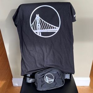 GS Warriors Black T-Shirt Small with Cross Body Bag bundle. ALL NEW.